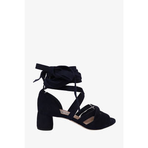 Miu Miu Navy Suede Strappy Wrap Sandals Size 35